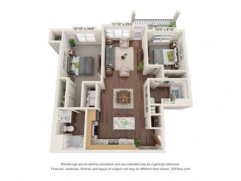 2 bed 2 bath F at The Promenade Apartments, McDonough, Georgia